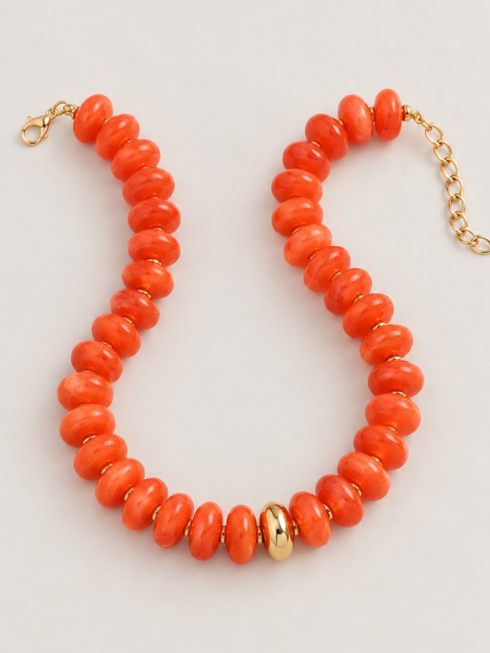 New! Orange Beaded Colorful Dopamine Necklace NWOT